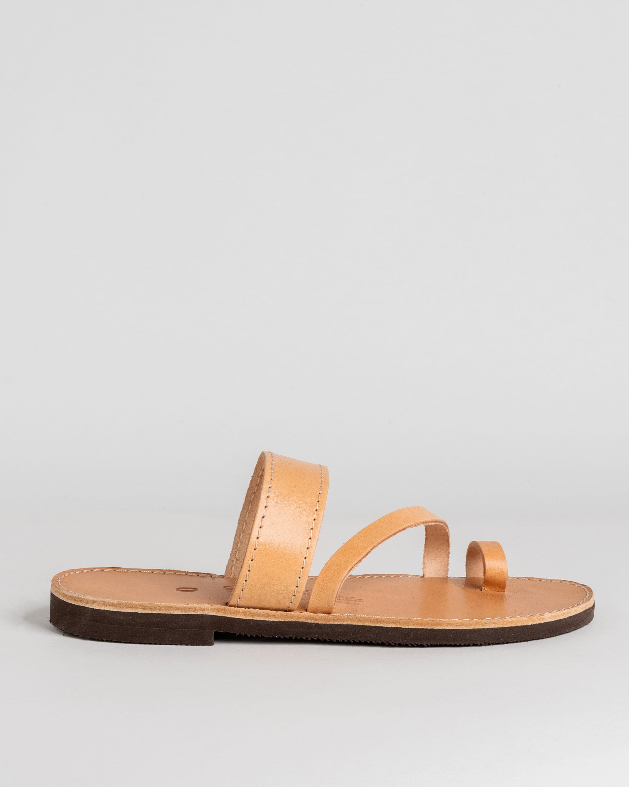 Handmade Brown Leather Toe Ring Sandals - Greek Mens Summer  display picture 3
