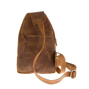 Crossbody mens leather sling bag, Mens leather shoulder bag, Leather bag for men image 10