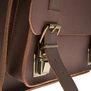 Full grain leather satchel for women, Messenger bag for women, Leather briefcase laptop bag image 9