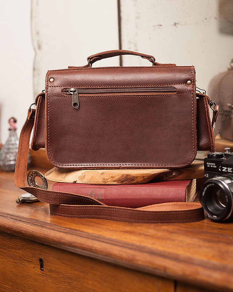 Brown leather camera bag crossbody camera case for women Etsy