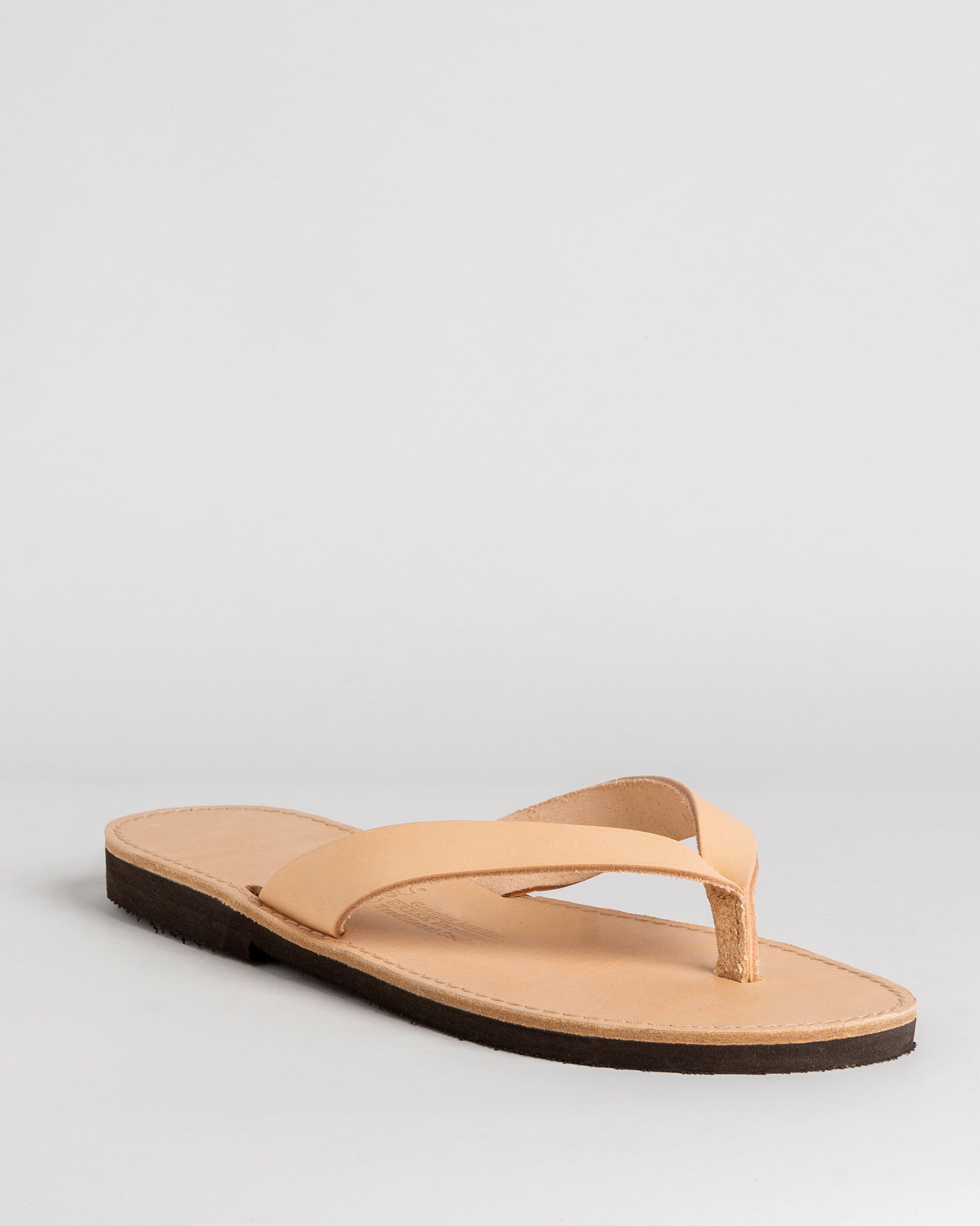 【MODERNIF】Toffee Leather Flip Flops Rainbow Men's Single Layer Luxury Leather
