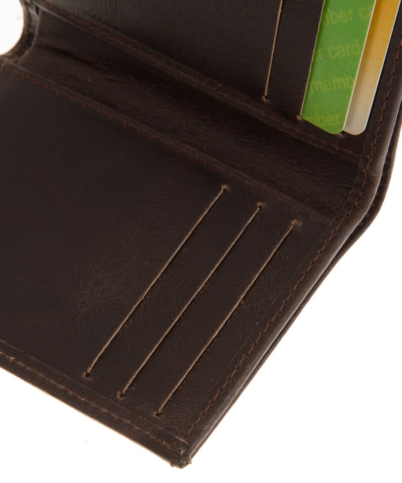 Brown leather front pocket wallet, Mens slim front pocket wallet, Leather cardholder, Bifold Wallet image 5