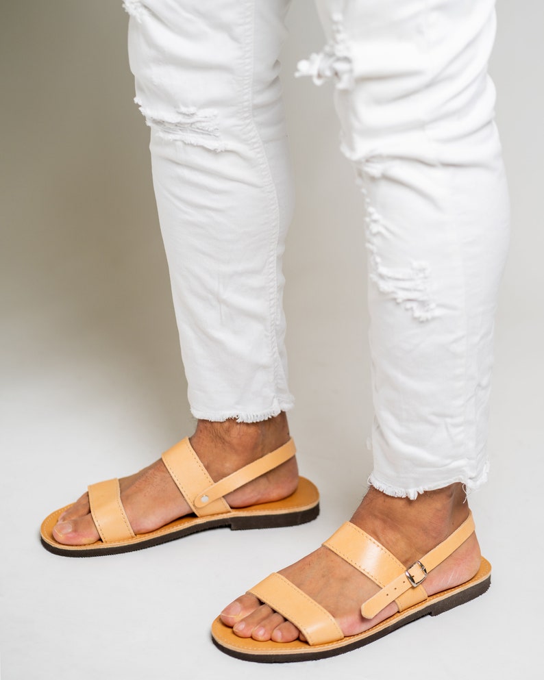 Handmade Leather Slingback Sandals: Vegetable Tanned Calf Leather image 8