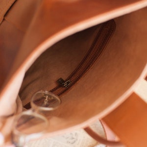 Brown leather backpack women, Leather rucksack, Hand bag leather, Sac à dos cuir femme, Rucksack damen image 6