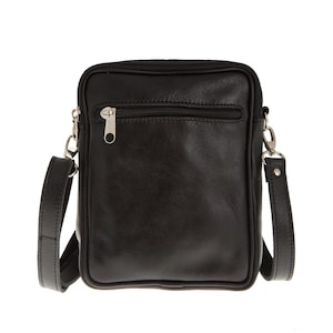 6023 Casual Litchi Texture Soft Face Full-grain Cowhide One Shoulder Crossbody Bag for Men(Brown)
