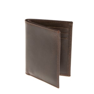 Brown leather front pocket wallet, Mens slim front pocket wallet, Leather cardholder, Bifold Wallet image 3