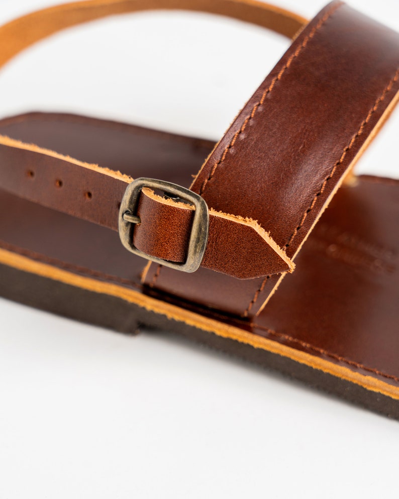 Handmade Leather Slingback Sandals: Vegetable Tanned Calf Leather image 6