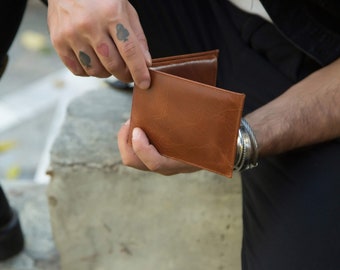 Portefeuille en cuir pour hommes, Portefeuille en cuir de veau pour hommes, Portefeuille en cuir à rabat, Accessoires en cuir pour hommes, Portefeuille cuir homme