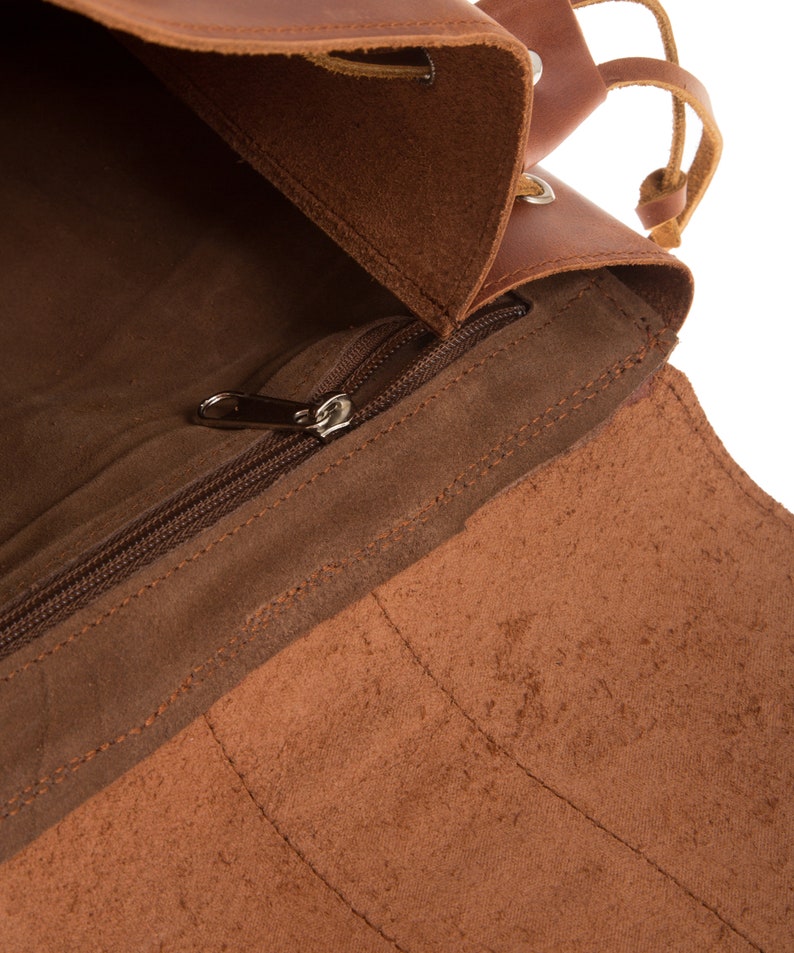 Leather backpack women, Genuine leather backpack purse , Rucksack Damen, Sac à dos cuir femme image 10
