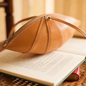 Small leather crossbody bag for woman, Women's mini leather purse, Leather accessories Natural