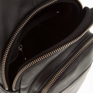 Crossbody mens leather sling bag, Mens leather shoulder bag, Leather bag for men image 8