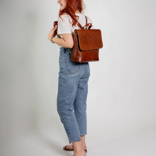 Sac à main convertible en sac à dos en cuir : sac à bandoulière minimaliste