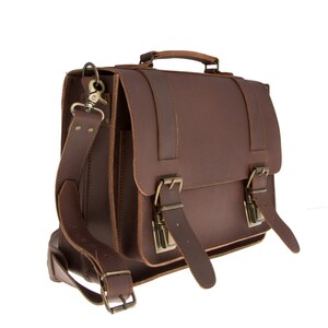 Full grain leather satchel for women, Messenger bag for women, Leather briefcase laptop bag image 6