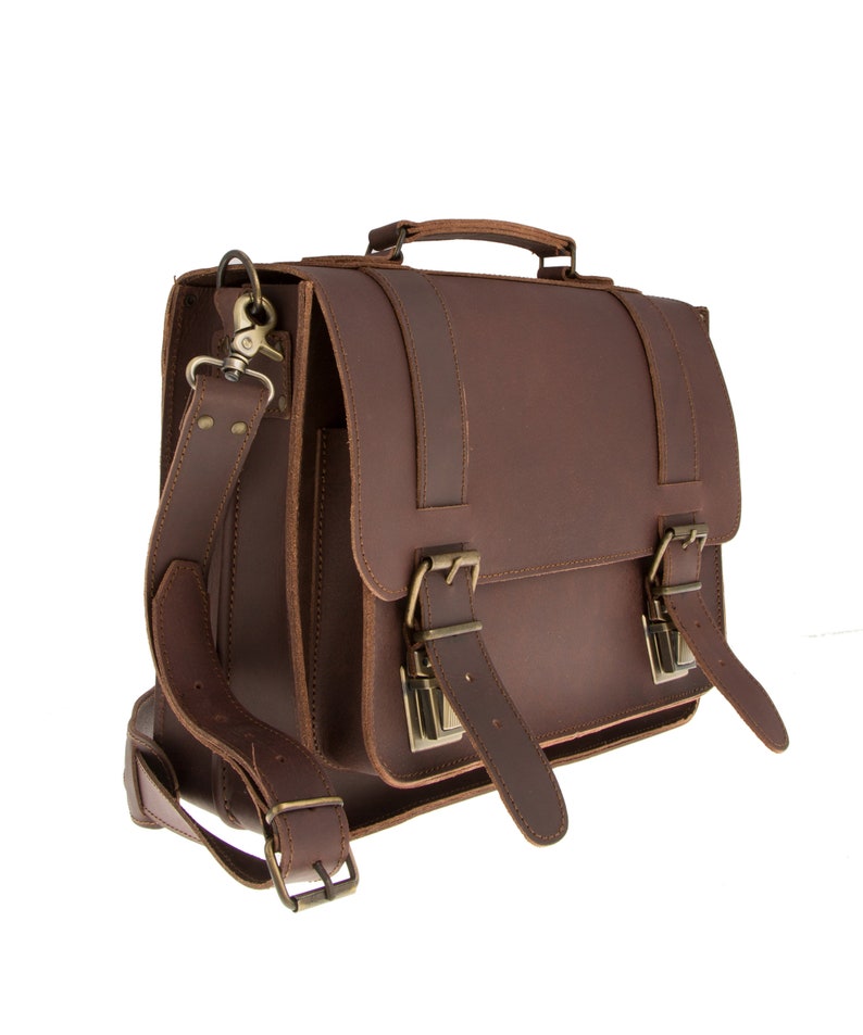 Full grain leather satchel for women, Messenger bag for women, Leather briefcase laptop bag image 6