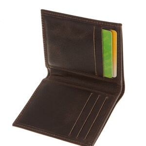 Brown leather front pocket wallet, Mens slim front pocket wallet, Leather cardholder, Bifold Wallet Brown