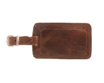 Leather Luggage Tags brown, Leather name tags, Suitcase tag, Travel accessories, Leather gifts