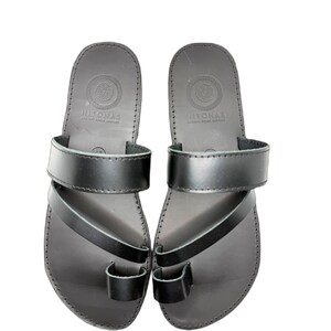 Leather Toe Ring Sandals: Handmade Greek Minimalist Sandals image 11