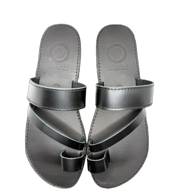 Leather Toe Ring Sandals: Handmade Greek Minimalist Sandals image 11