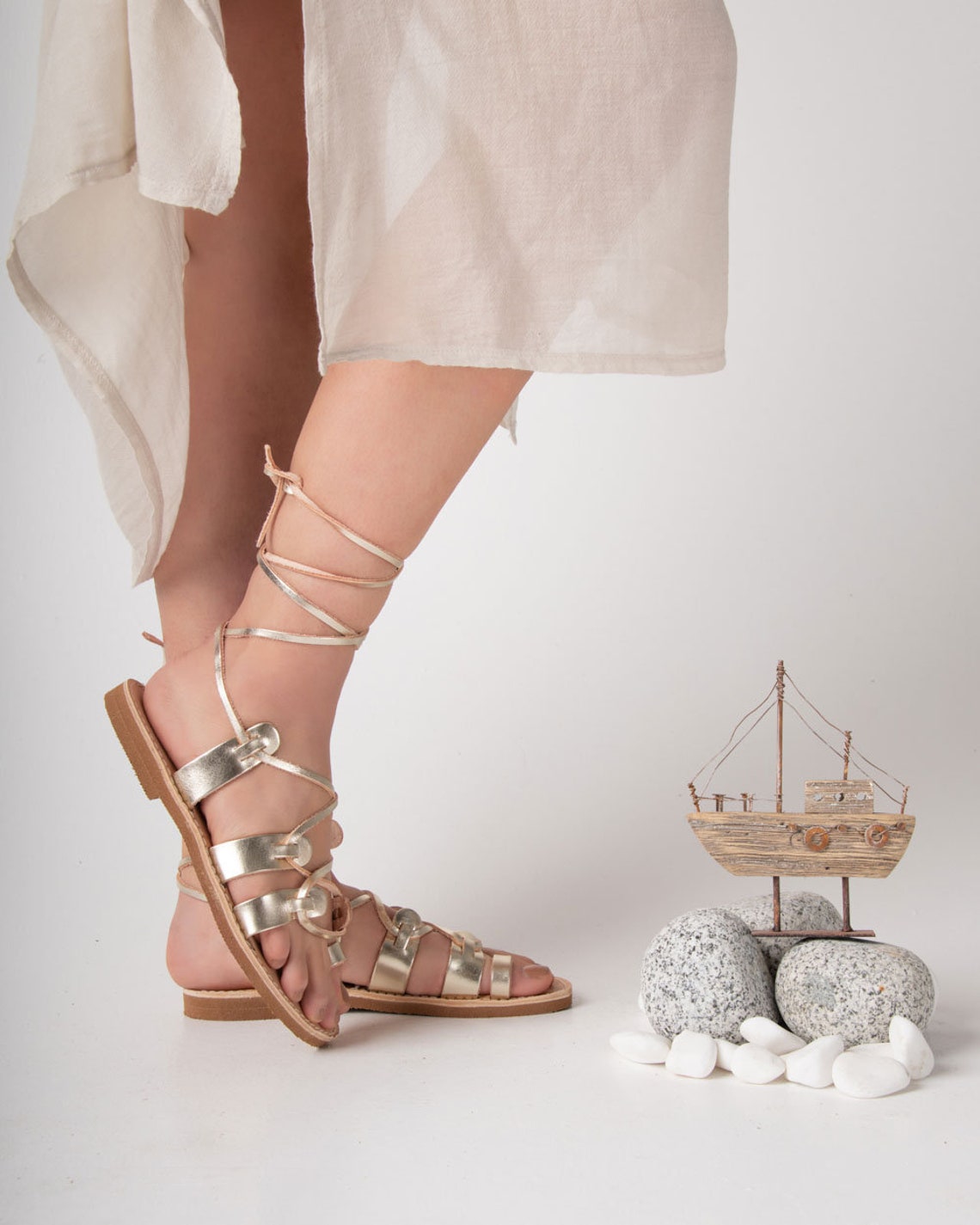 gold gladiator sandals