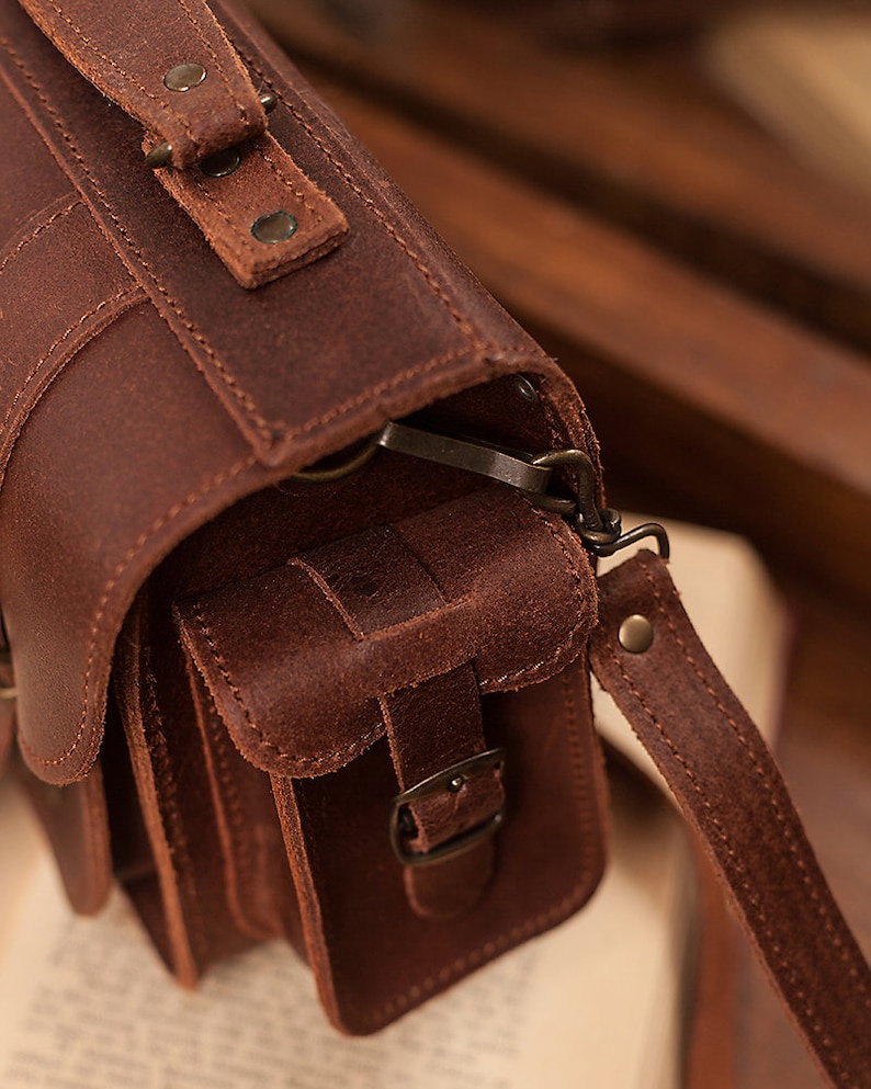 Brown leather camera bag crossbody camera case for women Etsy