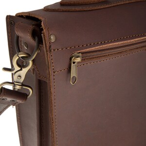 Full grain leather satchel for women, Messenger bag for women, Leather briefcase laptop bag image 10
