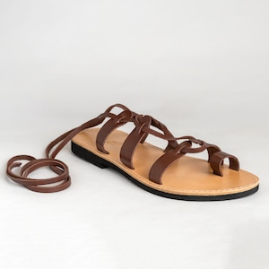 Men gladiator barefoot sandals, Roman sandals, Greek leather sandals, Spartiates homme, Spartiate marron, Herren sandalen