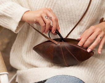 Small leather crossbody bag, Small leather purse, Mini leather purse, Small crossover leather bag, Small leather handbags