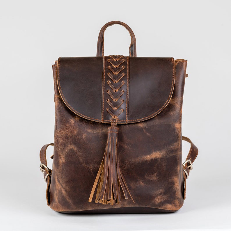 Mini sac à dos en cuir, petit sac à dos en cuir pour femmes, sac à dos en cuir, mini sac à dos pour femme Waxed Brown