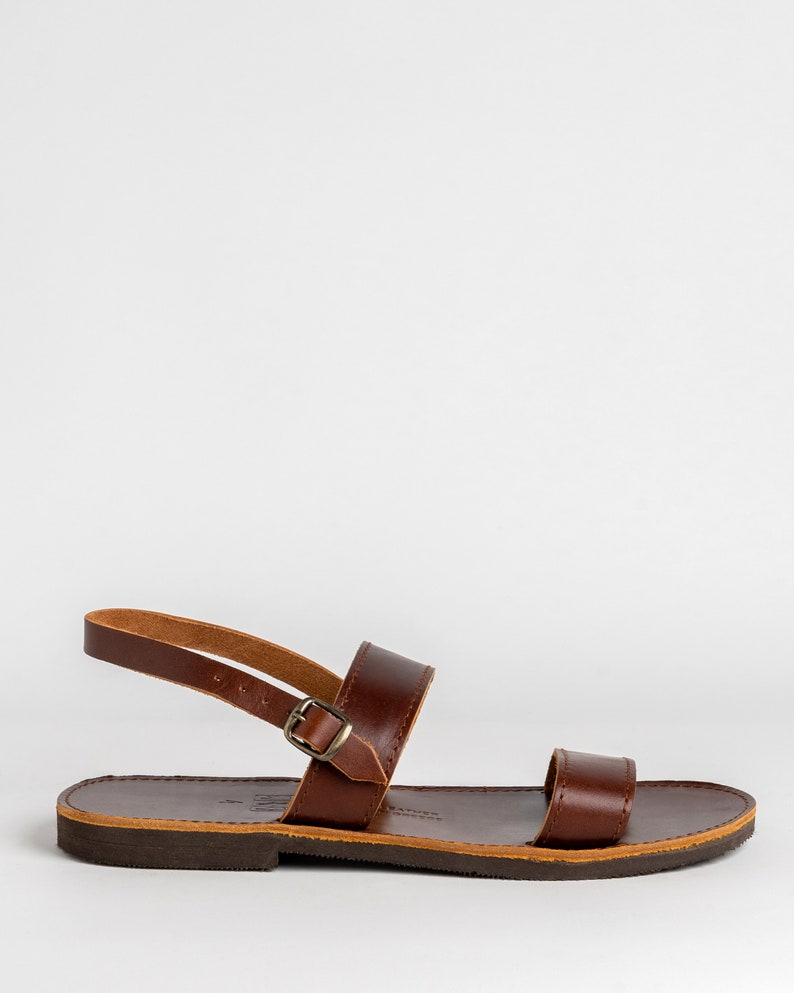 Handmade Leather Slingback Sandals: Vegetable Tanned Calf Leather image 4