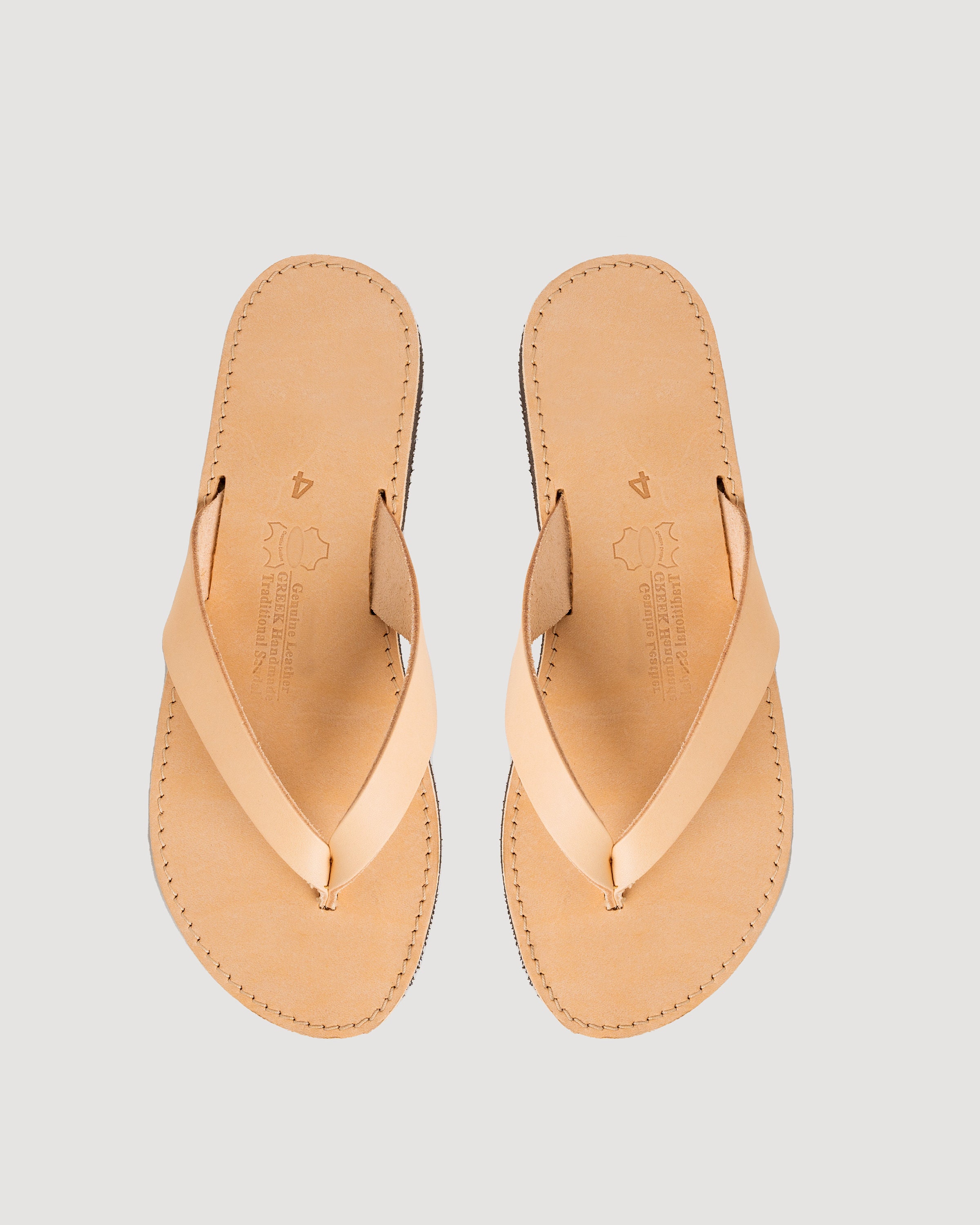 【MODERNIF】Toffee Leather Flip Flops Rainbow Men's Single Layer Luxury Leather