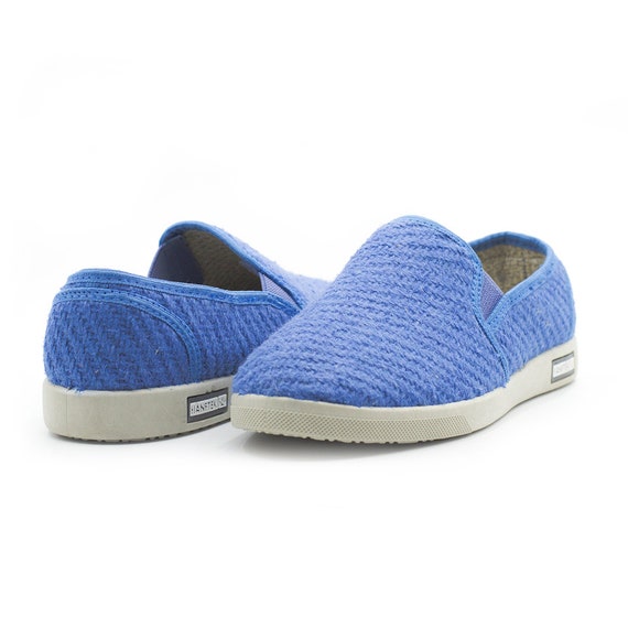 blue slip on sneakers