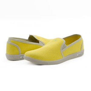 Yellow Unisex Hemp slip-on shoes Runner 2022 for everyday wear. Natural / light / breathable