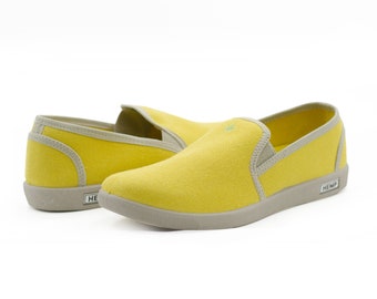 Yellow Unisex Hemp slip-on shoes Runner 2022 for everyday wear. Natural / light / breathable