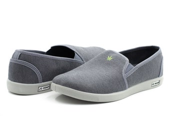 Gray Unisex Hemp slip-on shoes Runner 2022 for everyday wear. Natural / light / breathable