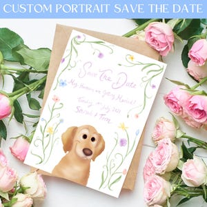 Tarjetas de invitación digital, tarjetas de invitación de boda únicas e imprimibles, tarjetas de invitación con pintura de mascota personalizada, tarjetas de invitación de boda rústica