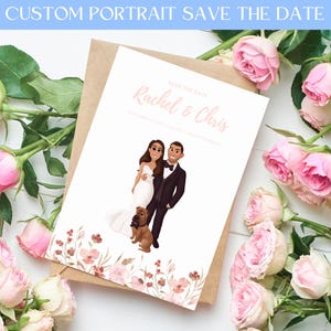 Reserva la fecha única, Reserva la fecha con retrato de dibujos animados, Reserva la fecha estilo bohemio, Reserva la fecha para una boda de cuento de hadas, Reserva la fecha con motivos florales