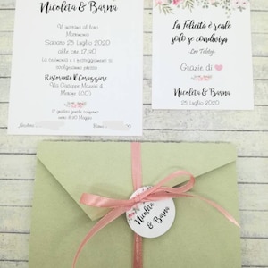 10 partecipazioni mod. Powder pink