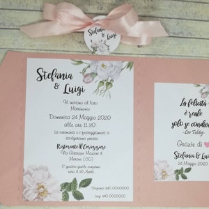 10 partecipazioni mod. White flowers