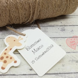 Bigliettini doppi per bomboniere mod. Giraffa beige