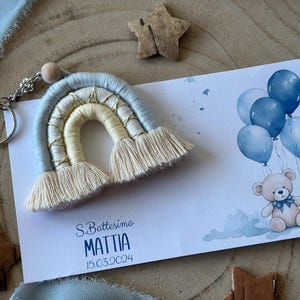 Bomboniere arcobaleno macramè mod. orsetto azzurro