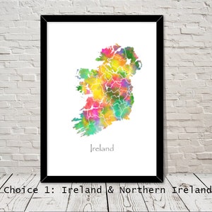 Irland Landkarte Landkarte Irland Landkarte Landkarte Landkarte Karte Abstrakte Kunst Irland Landkarte Home Dekor Kunstdruck Büro Wanddekor