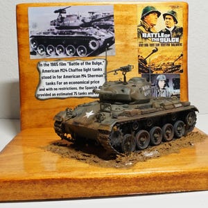 Pro Built 1/35 scale M-24 Chaffee Tank Model Display from the movie”Battle of the Bulge&quot;