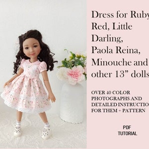 Minouche Paola Reina Little Darling photo instructions PDF file pattern Clother pattern for doll 13 inch