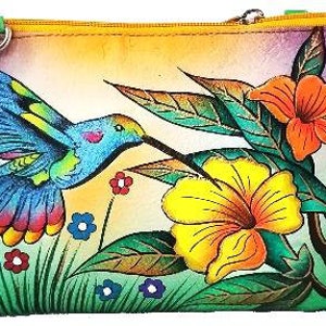 Sac à bandoulière peint à la main,Sac bandoulière en cuir,Petit sac en cuir pour femme,Trousse à produits de beauté,Cuir,Sac de tous les jours,Printemps,Sac à bandoulière en cuir