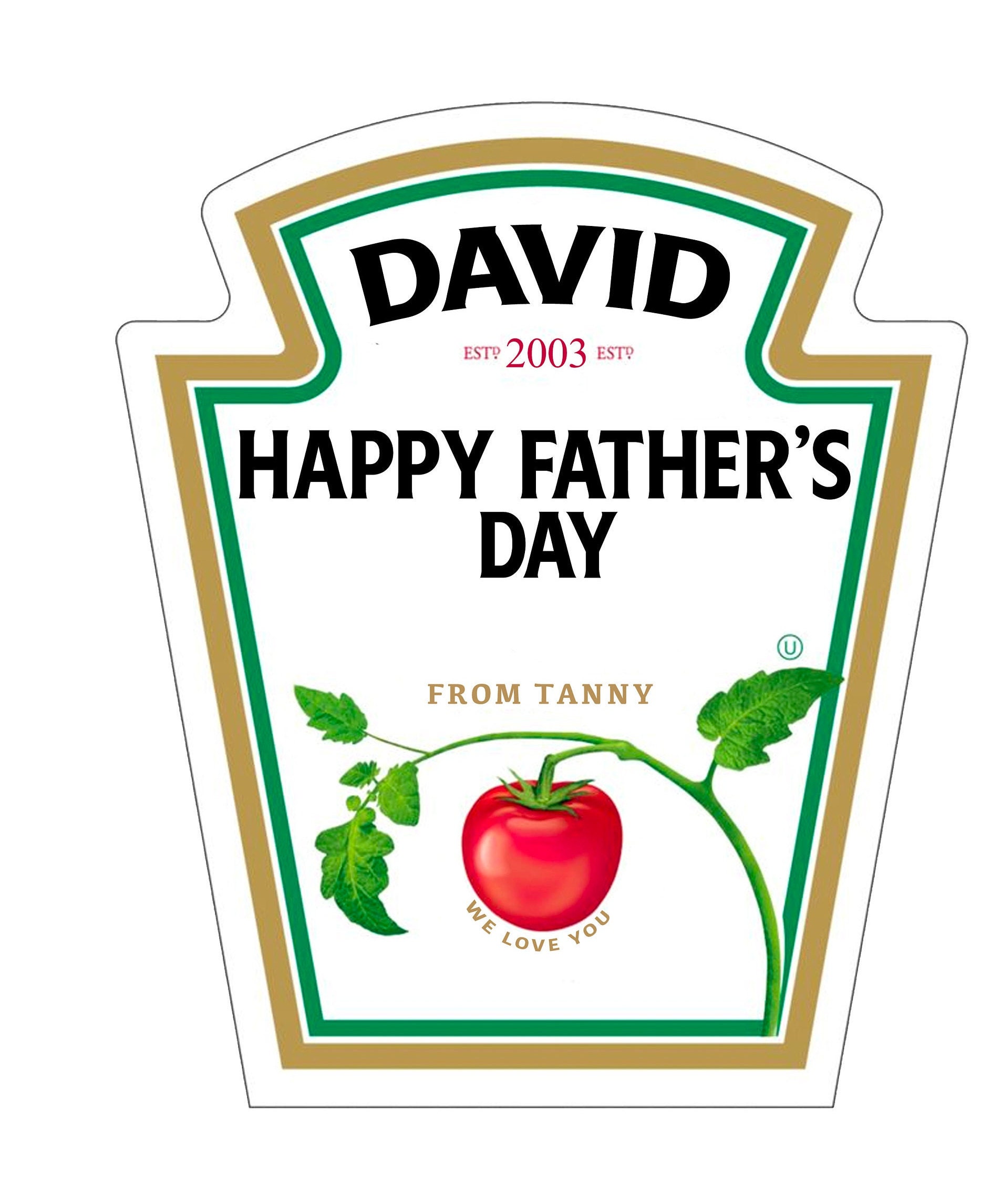 Custom/personalised Ketchup Label Gift/stickers Perfect for Etsy