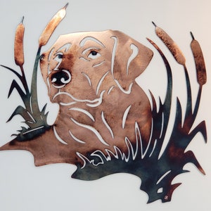 Arte de pared de metal para decoración del hogar de laboratorio amarillo