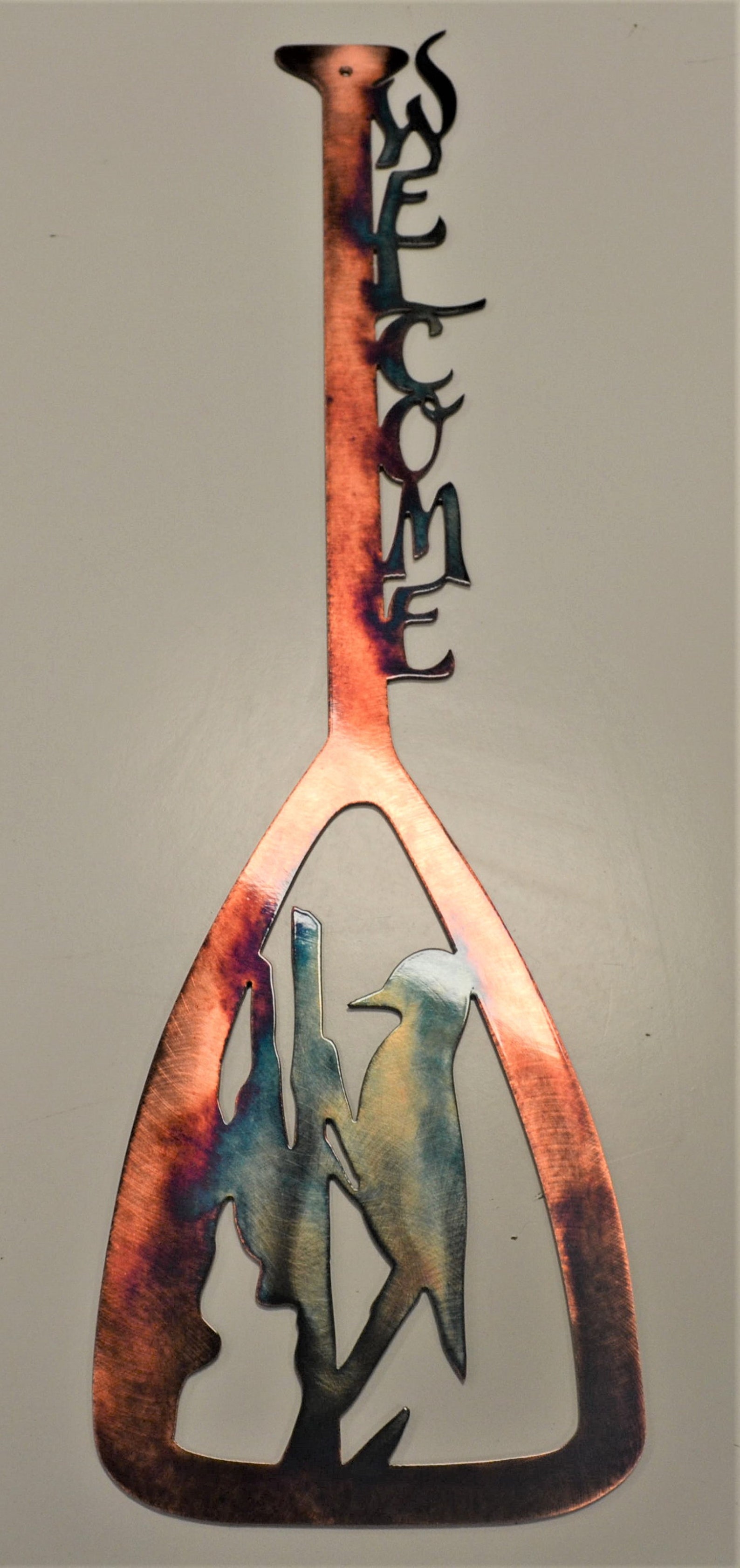 Canoe Paddle Woodpecker Home Decor Metal Wall Art Etsy