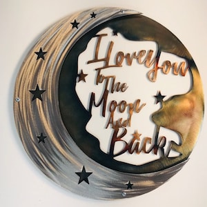 To the Moon and Back Home Decor Metal Wall Art