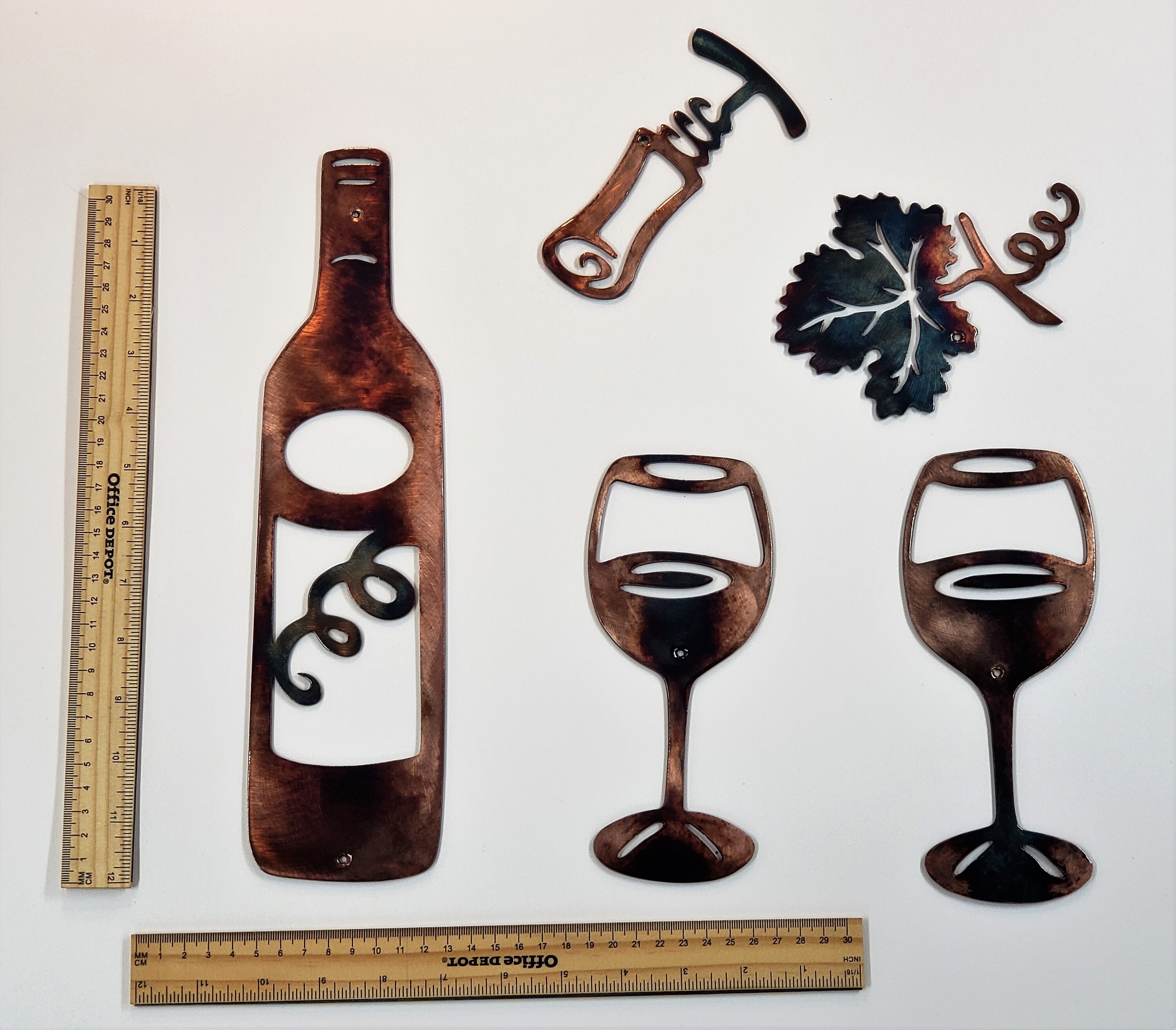 Wine Decorative Set Home Decor Metal Wall Art | Etsy