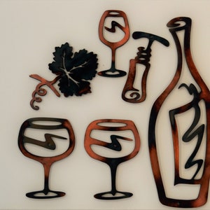 Wine Set 2 Home Decor Metal Wall Art - Etsy